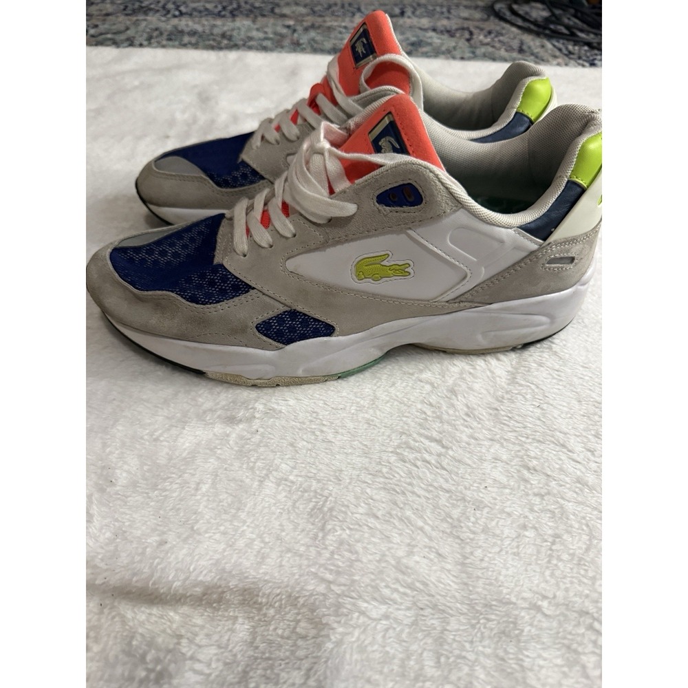 Lacoste Storm 96 Lo Shoes Mens Sz 10 Colorblock Textile Synthetic Suede Leather